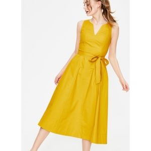 Boden Joyce Yellow Fit & Flare Dress sz 16